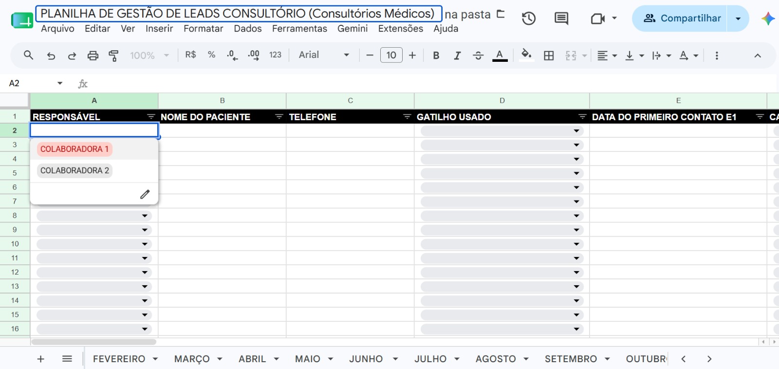 Gestão de atividades por colaborador